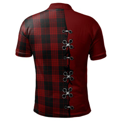 Cameron Black and Red Tartan Polo Shirt - Lion Rampant And Celtic Thistle Style