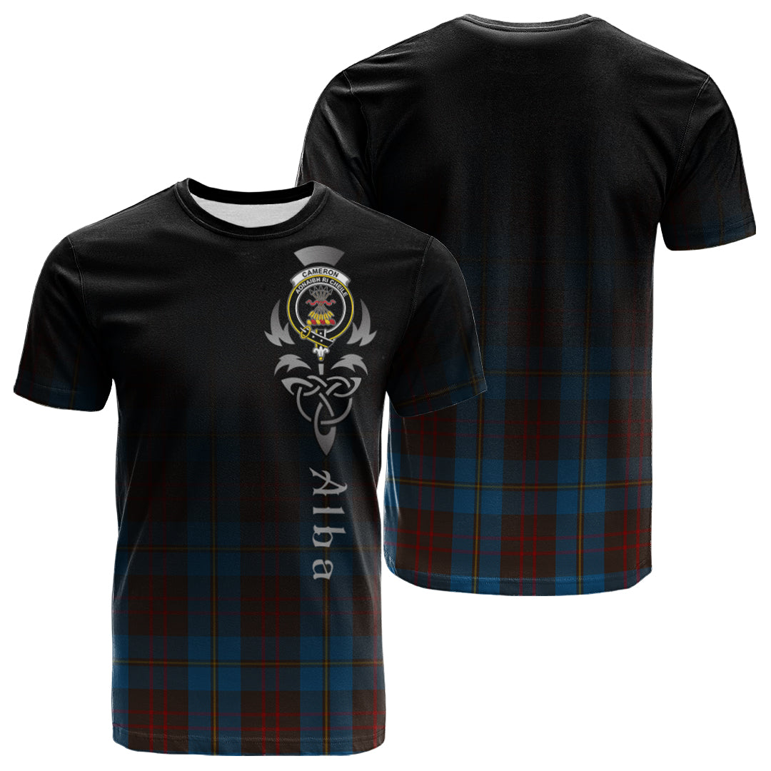 Cameron Hunting Tartan Crest T-shirt - Alba Celtic Style