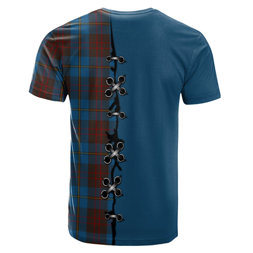 Cameron Hunting Tartan T-shirt - Lion Rampant And Celtic Thistle Style