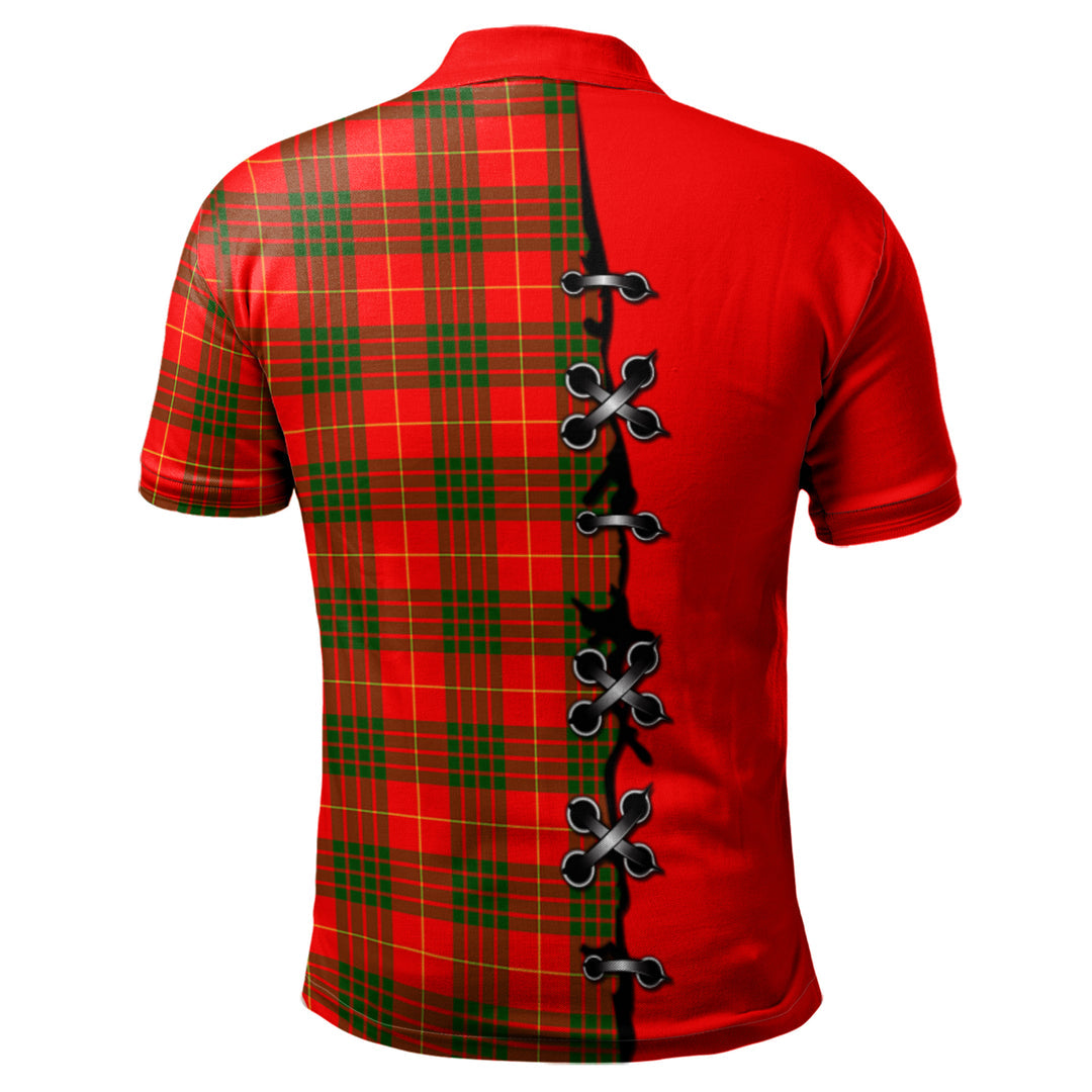 Cameron Modern Tartan Polo Shirt - Lion Rampant And Celtic Thistle Style