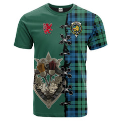Campbell Ancient 01 Tartan T-shirt - Lion Rampant And Celtic Thistle Style