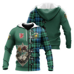 Campbell Ancient 01 Tartan Hoodie - Lion Rampant And Celtic Thistle Style
