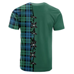 Campbell Ancient 01 Tartan T-shirt - Lion Rampant And Celtic Thistle Style