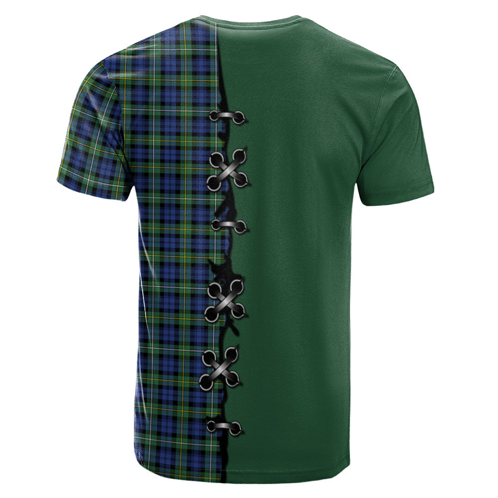 Campbell Argyll Ancient Tartan T-shirt - Lion Rampant And Celtic Thistle Style