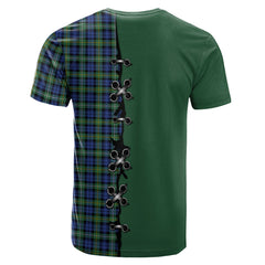 Campbell Argyll Ancient Tartan T-shirt - Lion Rampant And Celtic Thistle Style