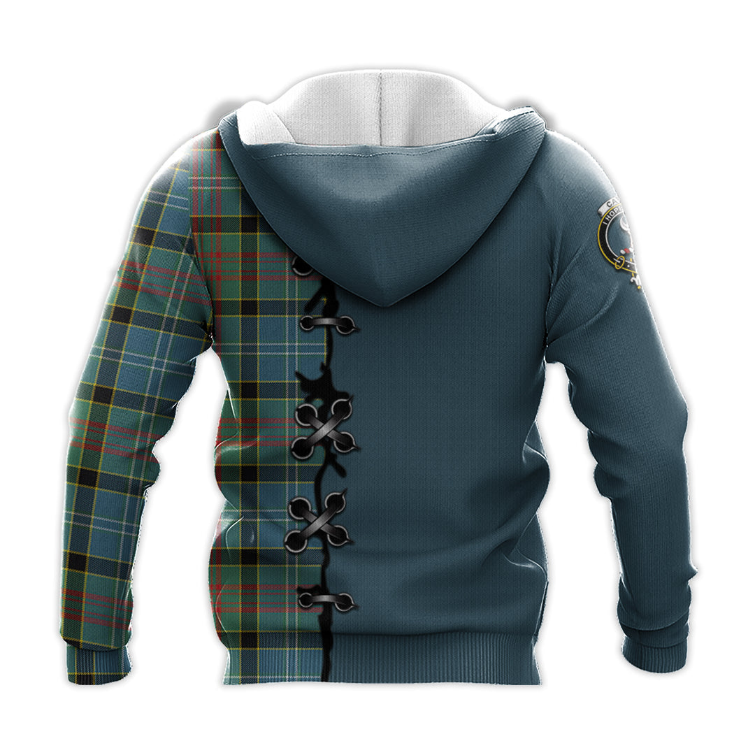 Cathcart Tartan Hoodie - Lion Rampant And Celtic Thistle Style