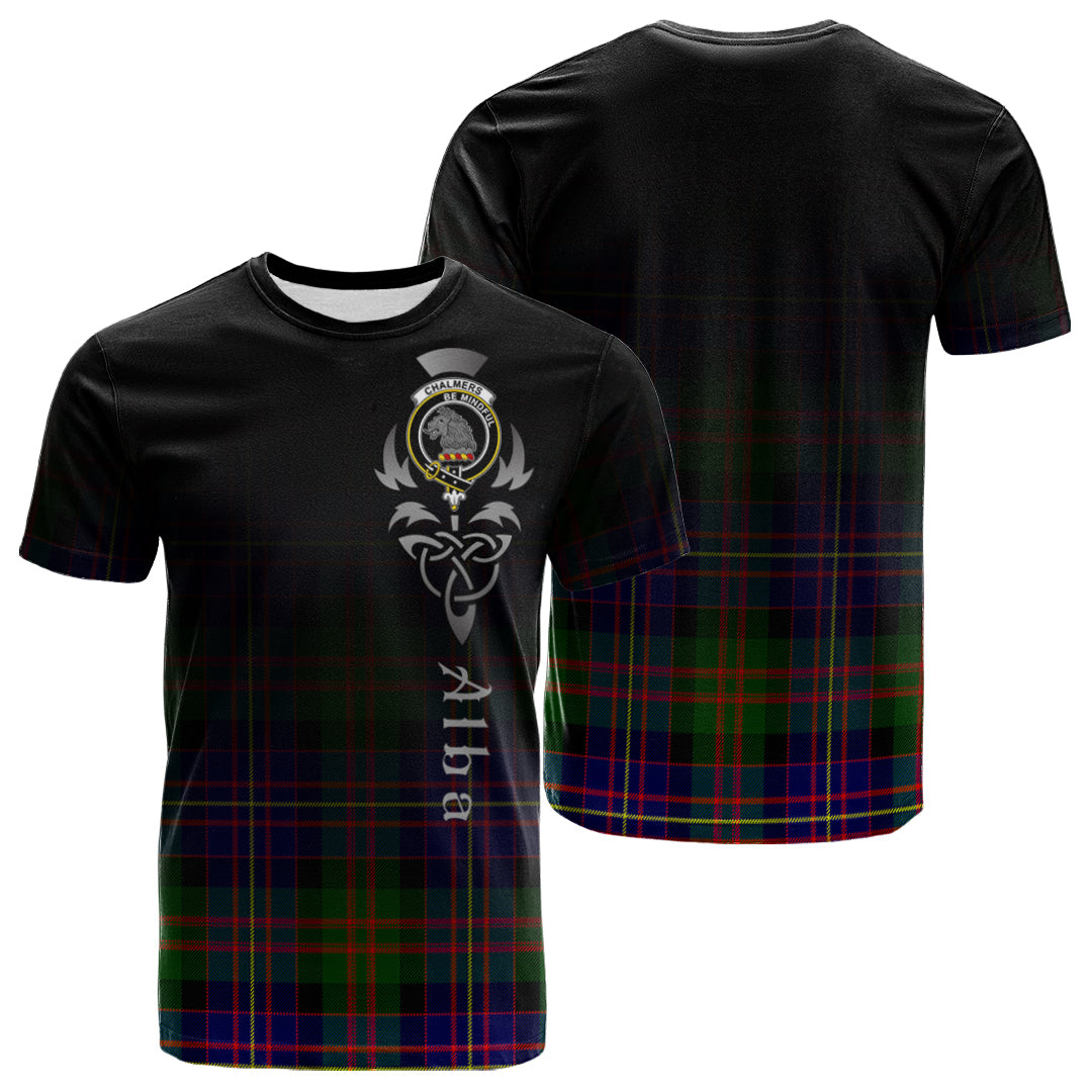 Chalmers Modern Tartan Crest T-shirt - Alba Celtic Style