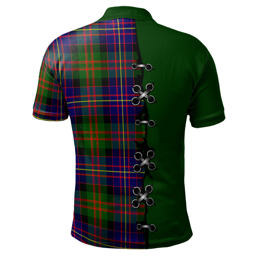 Chalmers Modern Tartan Polo Shirt - Lion Rampant And Celtic Thistle Style