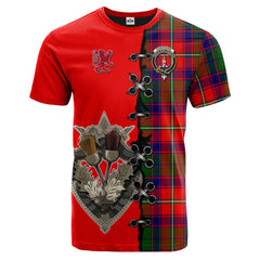 Charteris Tartan T-shirt - Lion Rampant And Celtic Thistle Style