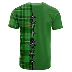 Clephan Tartan T-shirt - Lion Rampant And Celtic Thistle Style