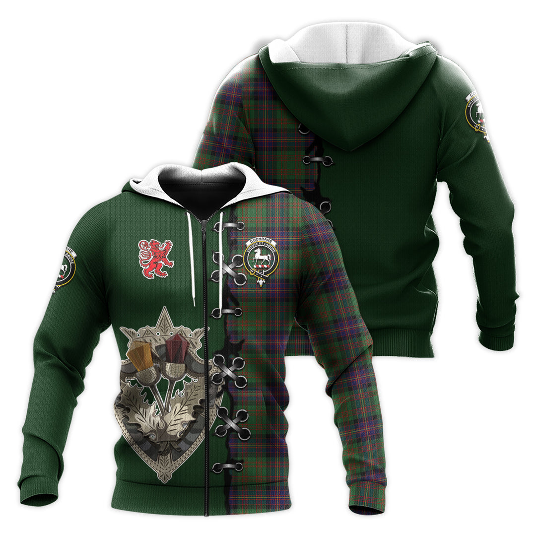 Cochrane Tartan Hoodie - Lion Rampant And Celtic Thistle Style