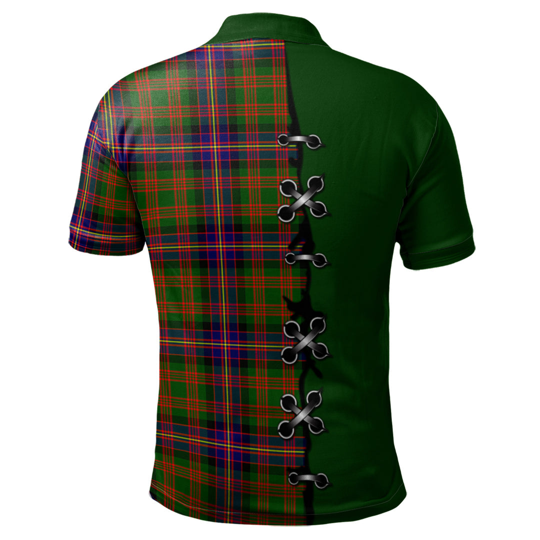 Cochrane Modern Tartan Polo Shirt - Lion Rampant And Celtic Thistle Style