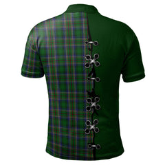 Cockburn Tartan Polo Shirt - Lion Rampant And Celtic Thistle Style