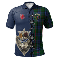 Colquhoun Tartan Polo Shirt - Lion Rampant And Celtic Thistle Style