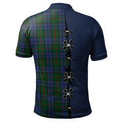 Colquhoun Tartan Polo Shirt - Lion Rampant And Celtic Thistle Style