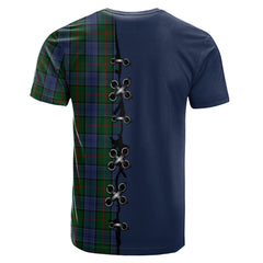Colquhoun Tartan T-shirt - Lion Rampant And Celtic Thistle Style