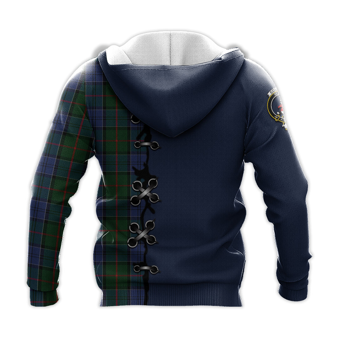 Colquhoun Tartan Hoodie - Lion Rampant And Celtic Thistle Style