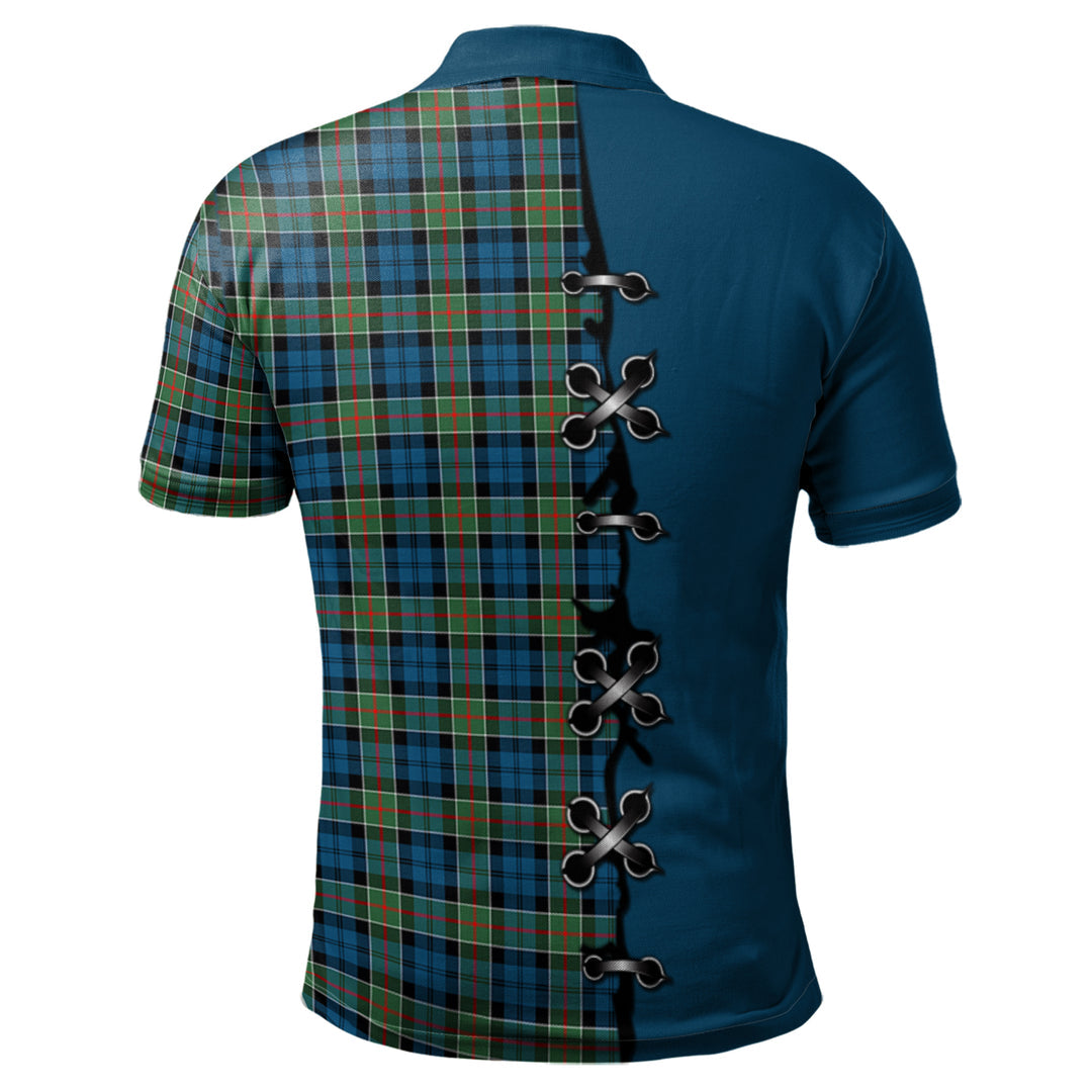 Colquhoun Ancient Tartan Polo Shirt - Lion Rampant And Celtic Thistle Style