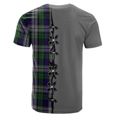 Colquhoun Dress Tartan T-shirt - Lion Rampant And Celtic Thistle Style