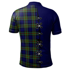 Colquhoun Modern Tartan Polo Shirt - Lion Rampant And Celtic Thistle Style