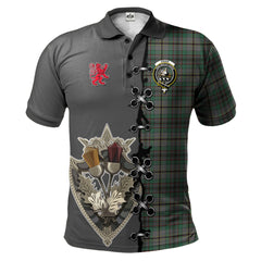 Craig Tartan Polo Shirt - Lion Rampant And Celtic Thistle Style