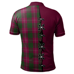 Crawford Tartan Polo Shirt - Lion Rampant And Celtic Thistle Style