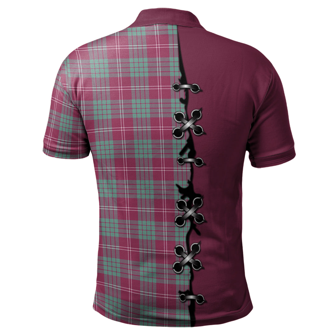 Crawford Ancient Tartan Polo Shirt - Lion Rampant And Celtic Thistle Style