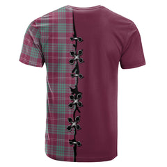 Crawford Ancient Tartan T-shirt - Lion Rampant And Celtic Thistle Style