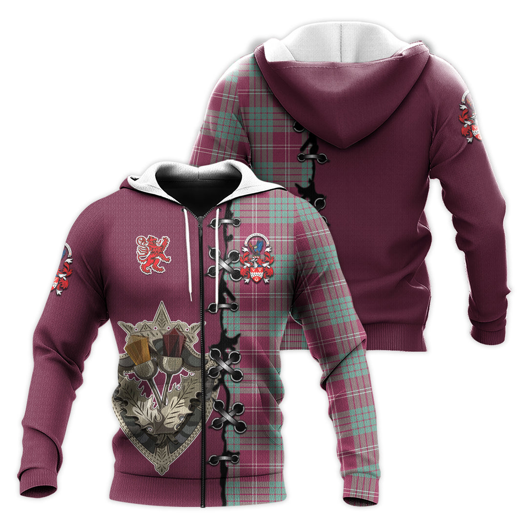 Crawford Ancient of NewZealand Tartan Hoodie - Lion Rampant And Celtic Thistle Style