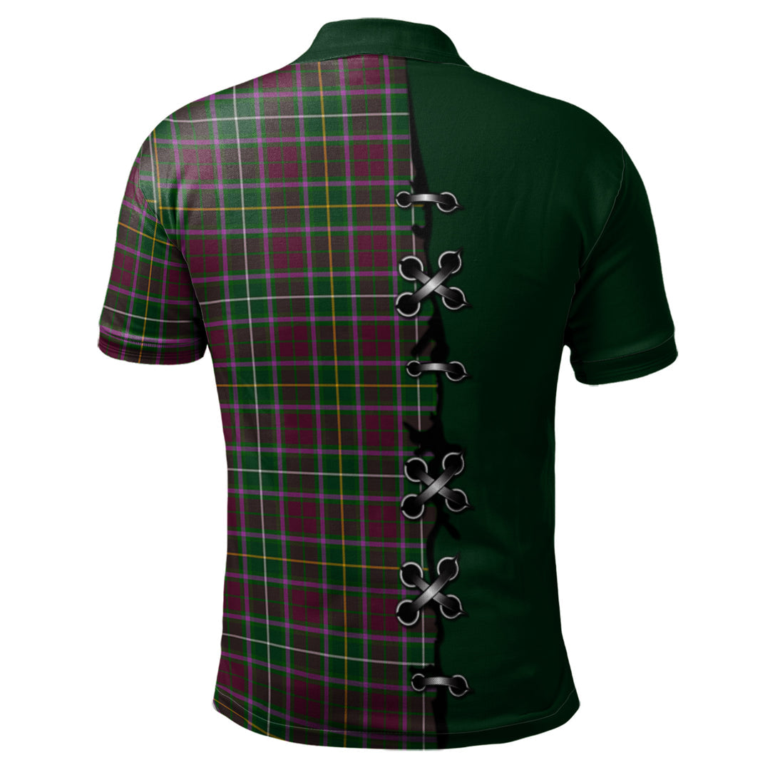 Crosbie Tartan Polo Shirt - Lion Rampant And Celtic Thistle Style