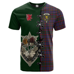 Cumming Tartan T-shirt - Lion Rampant And Celtic Thistle Style