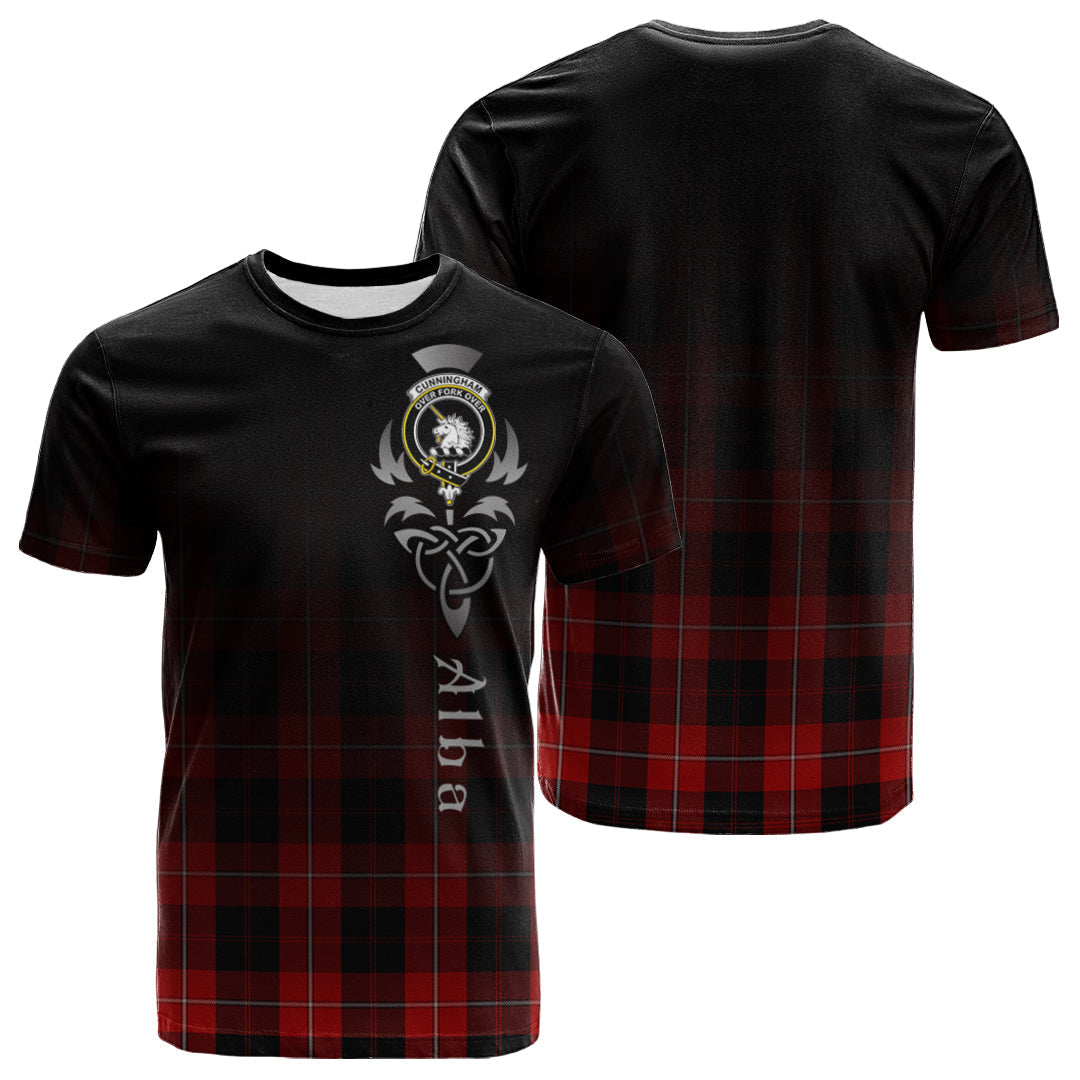 Cunningham Tartan Crest T-shirt - Alba Celtic Style