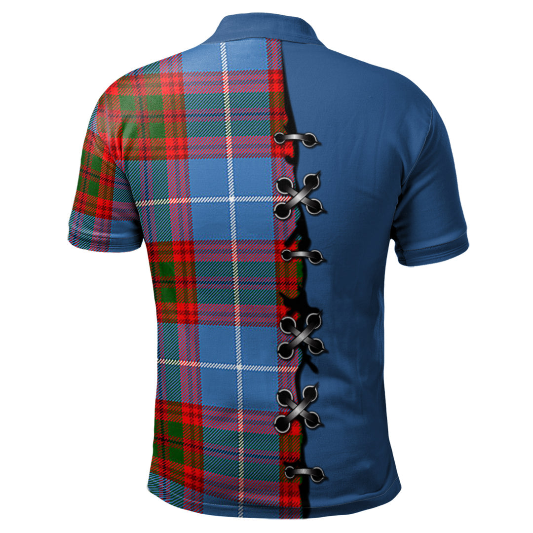 Dalmahoy Tartan Polo Shirt - Lion Rampant And Celtic Thistle Style