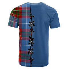 Dalmahoy Tartan T-shirt - Lion Rampant And Celtic Thistle Style