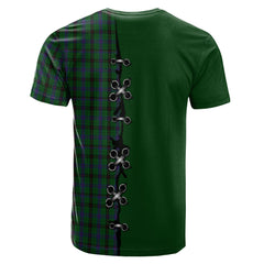 Davidson Tartan T-shirt - Lion Rampant And Celtic Thistle Style