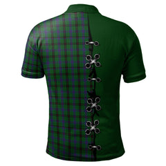 Davidson Tartan Polo Shirt - Lion Rampant And Celtic Thistle Style