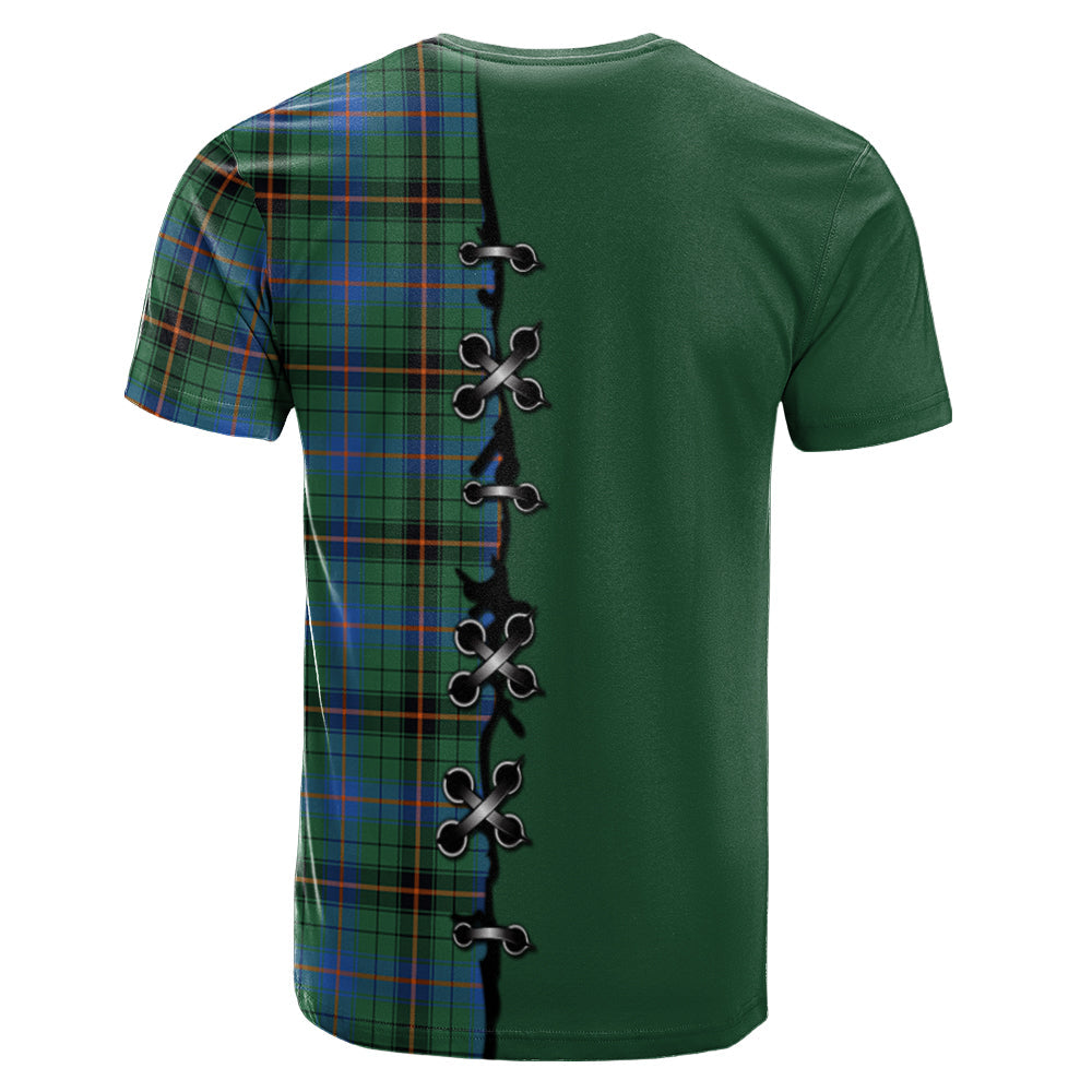 Davidson Ancient Tartan T-shirt - Lion Rampant And Celtic Thistle Style