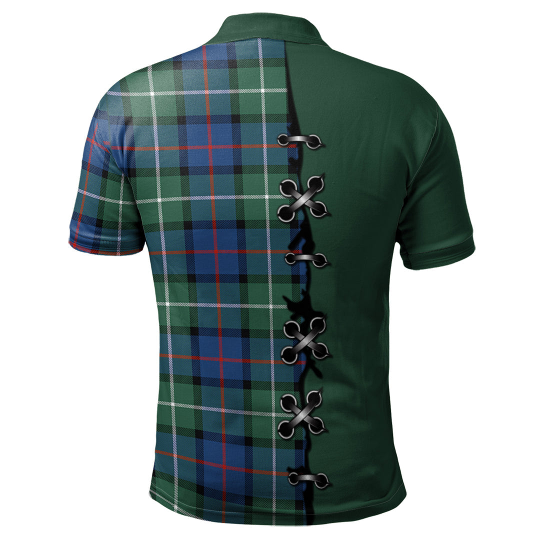 Davidson of Tulloch Tartan Polo Shirt - Lion Rampant And Celtic Thistle Style