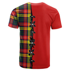 Dewar Tartan T-shirt - Lion Rampant And Celtic Thistle Style