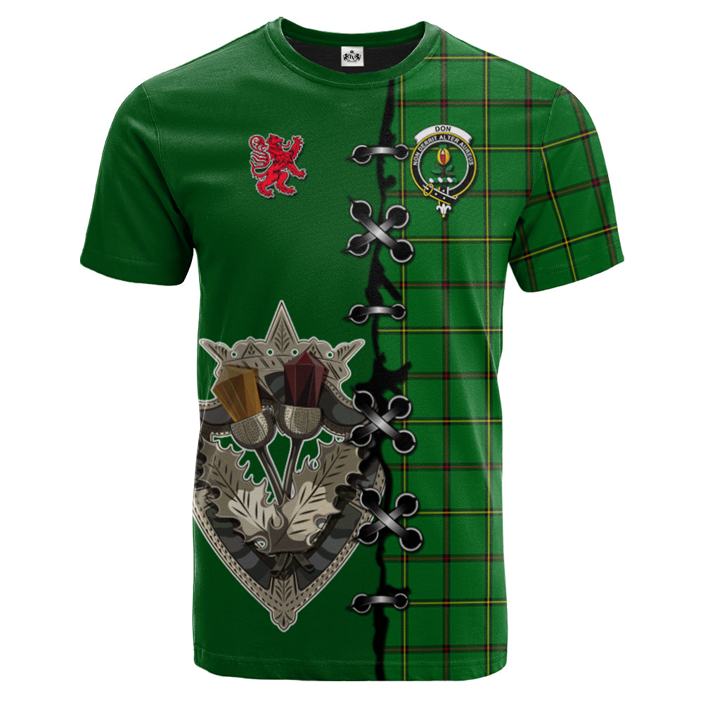 Don Tartan T-shirt - Lion Rampant And Celtic Thistle Style