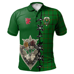 Don Tartan Polo Shirt - Lion Rampant And Celtic Thistle Style