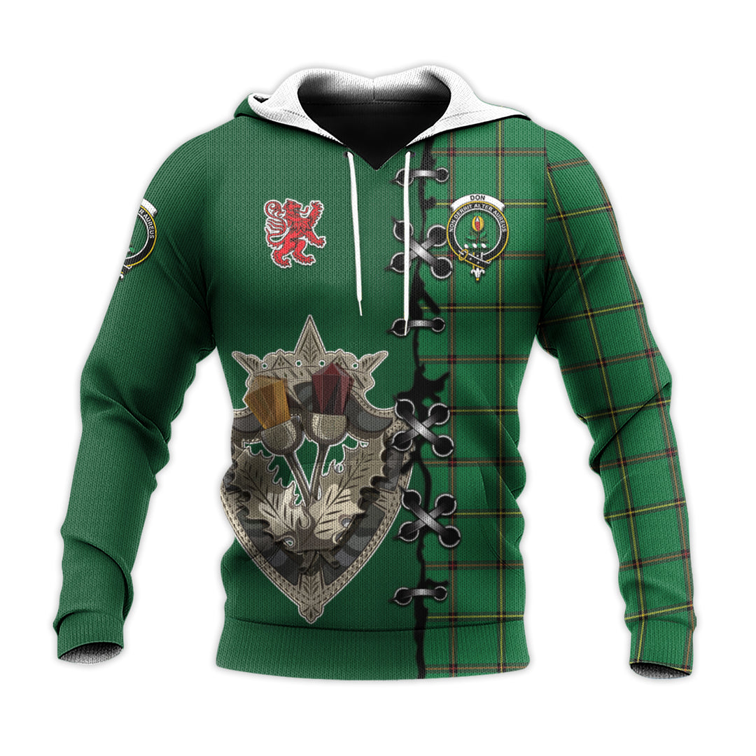 Don Tartan Hoodie - Lion Rampant And Celtic Thistle Style