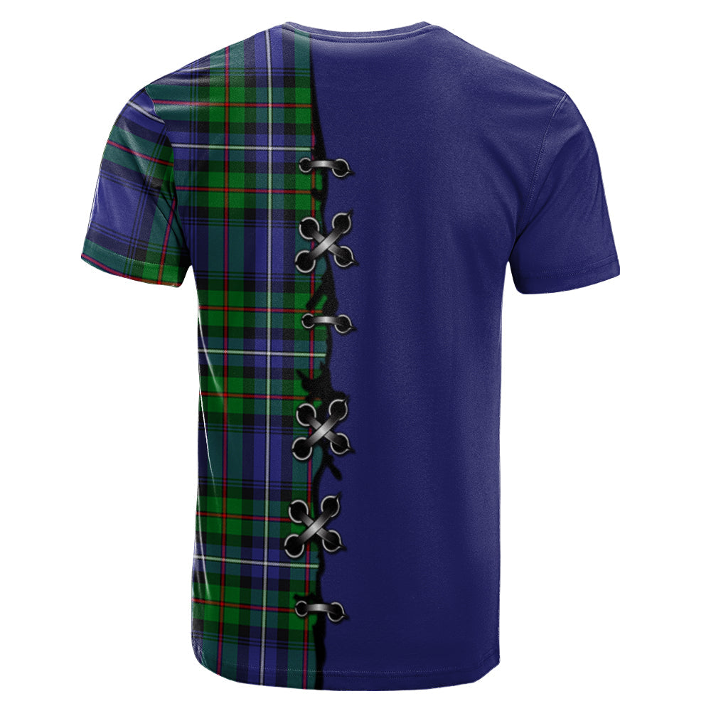 Donnachaidh Tartan T-shirt - Lion Rampant And Celtic Thistle Style