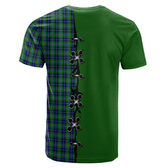 Douglas Tartan T-shirt - Lion Rampant And Celtic Thistle Style