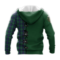 Douglas Tartan Hoodie - Lion Rampant And Celtic Thistle Style