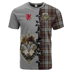 Douglas Ancient Dress Tartan T-shirt - Lion Rampant And Celtic Thistle Style