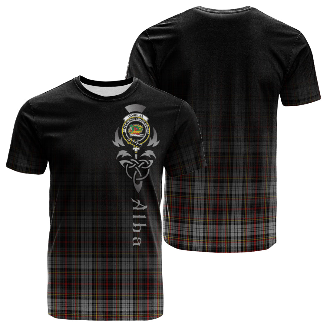 Douglas Ancient Dress Tartan Crest T-shirt - Alba Celtic Style