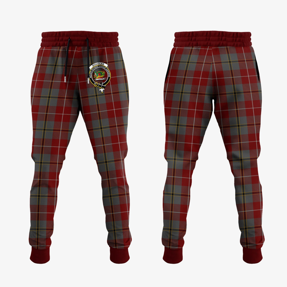 Douglas Ancient Red Tartan Crest Jogger Sweatpants