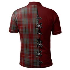 Douglas Ancient Red Tartan Polo Shirt - Lion Rampant And Celtic Thistle Style