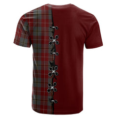 Douglas Ancient Red Tartan T-shirt - Lion Rampant And Celtic Thistle Style